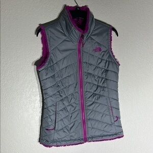 The North Face Gray and Pink Women's Reversible Vest